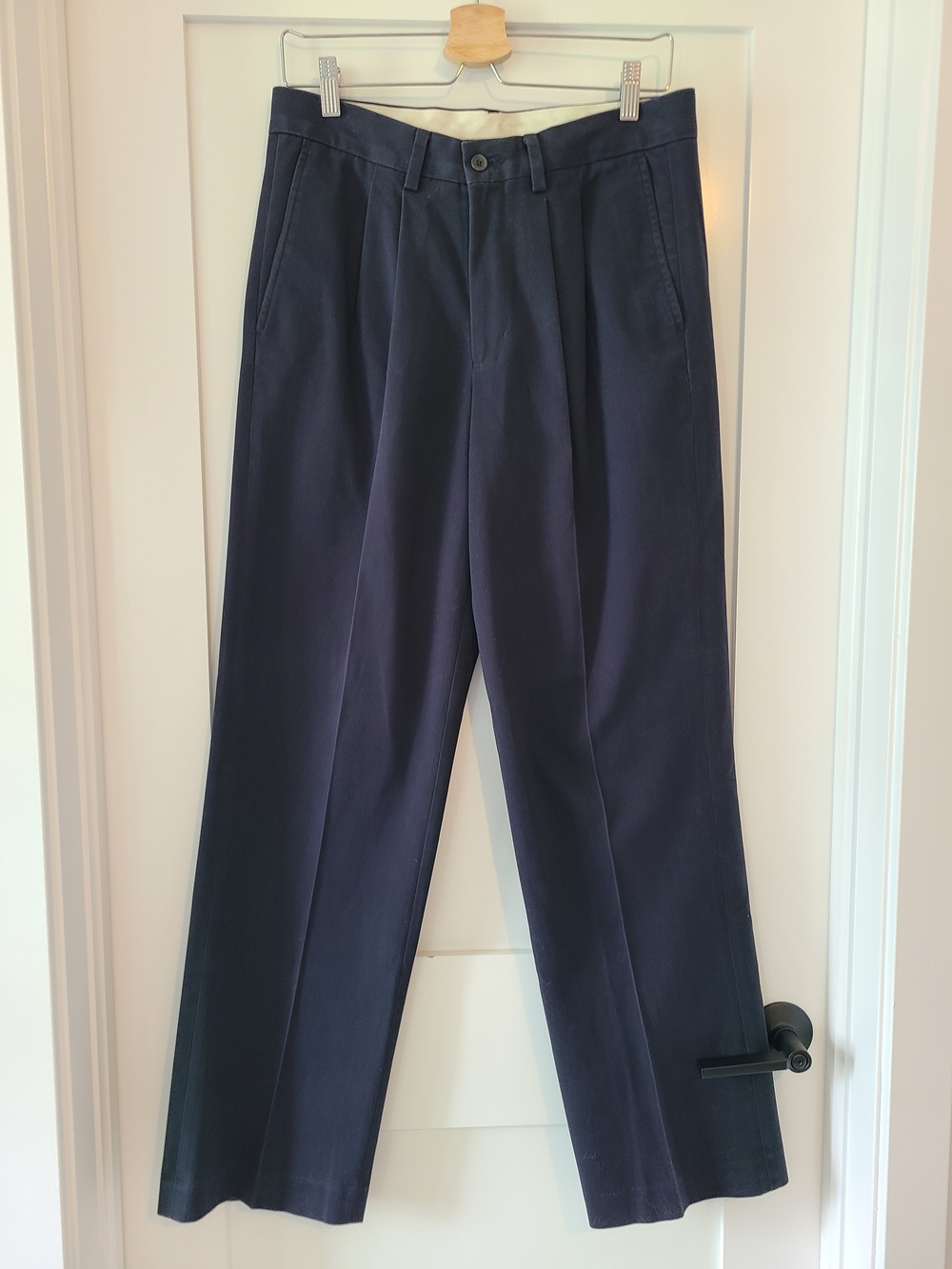 Eddie Bauer Navy Pleated Chinos